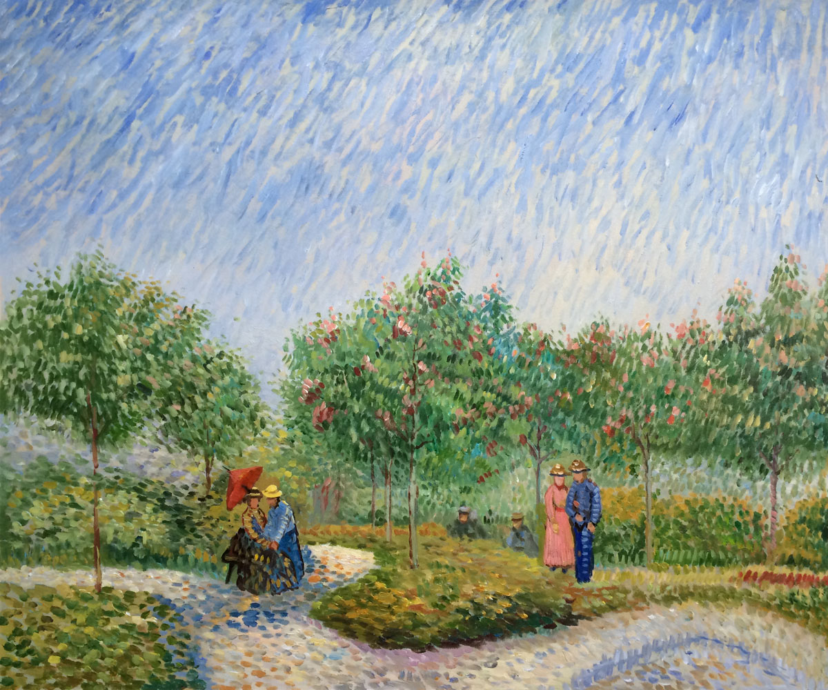 Couples in the Voyer d Argenson Park at Asnierse - Van Gogh Painting On Canvas